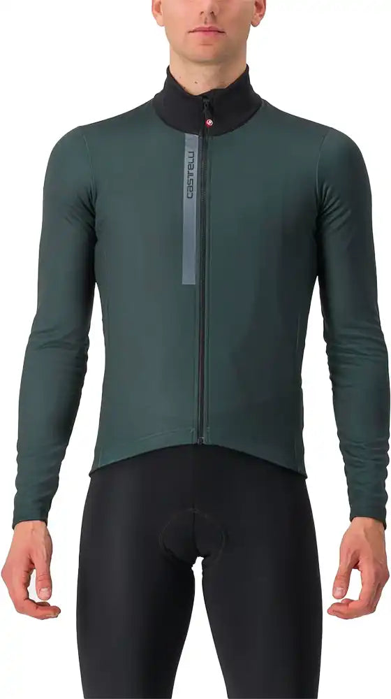 Castelli Entrata Thermal Long Sleeve Men's Jersey shown, featuring a fitted design and thermal fabric for cold weather cycling.
