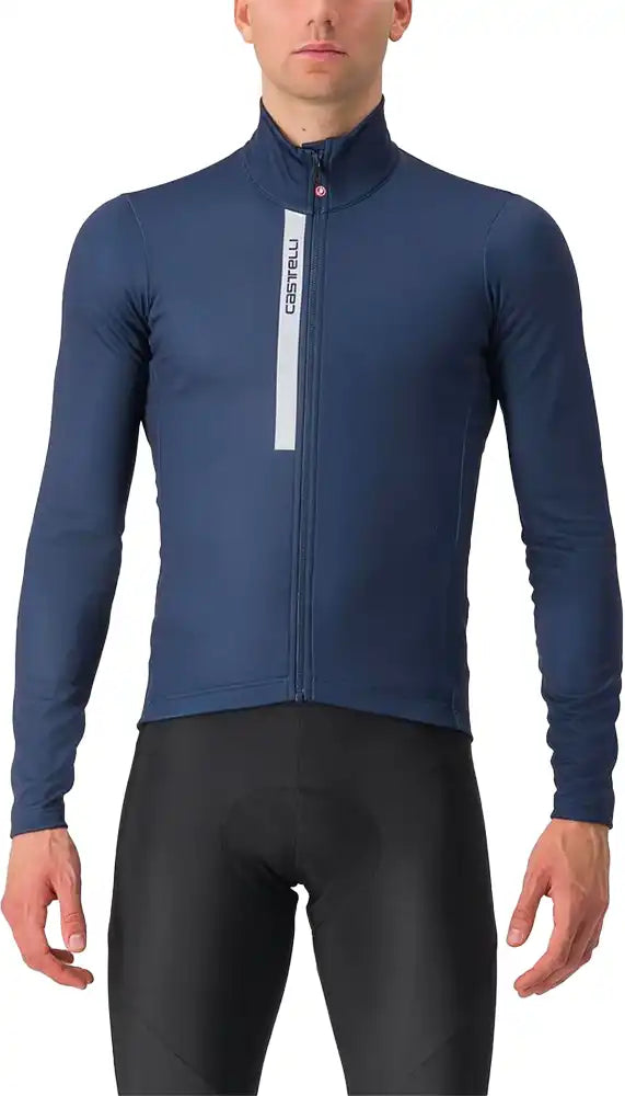Castelli Entrata Thermal long-sleeve men's cycling jersey showing a black, fitted jersey with branded logo on the chest.