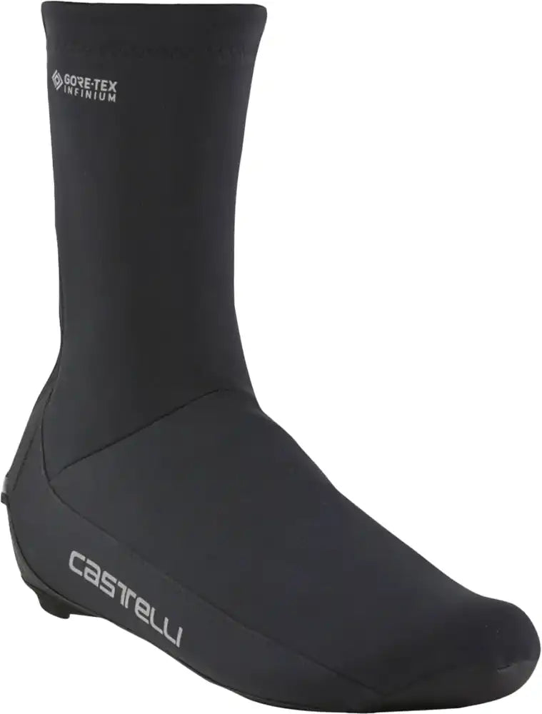 Castelli Espresso shoecovers in black, lightweight cycling clothing designed to protect shoes from wind and water.