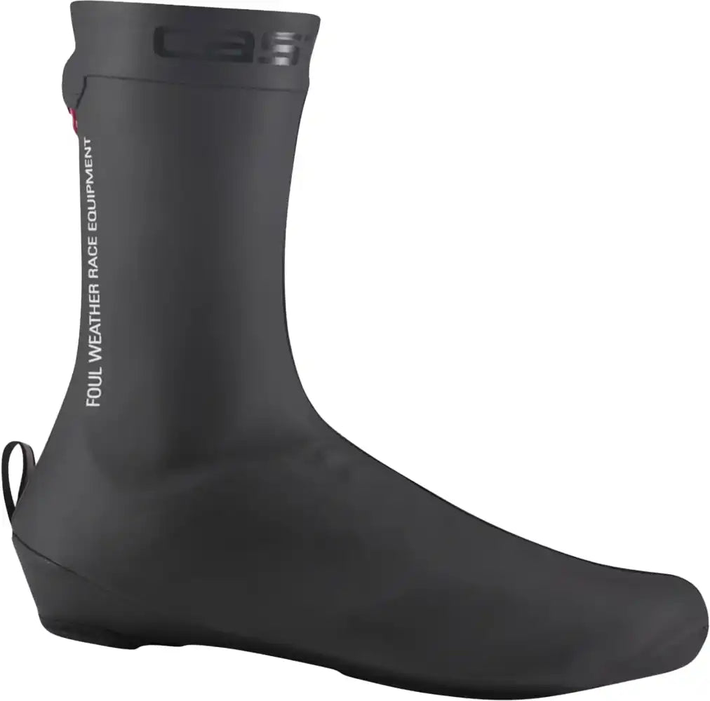 Castelli Pioggia 4 shoecovers in black, waterproof cycling footwear covers with reflective details for weather protection.