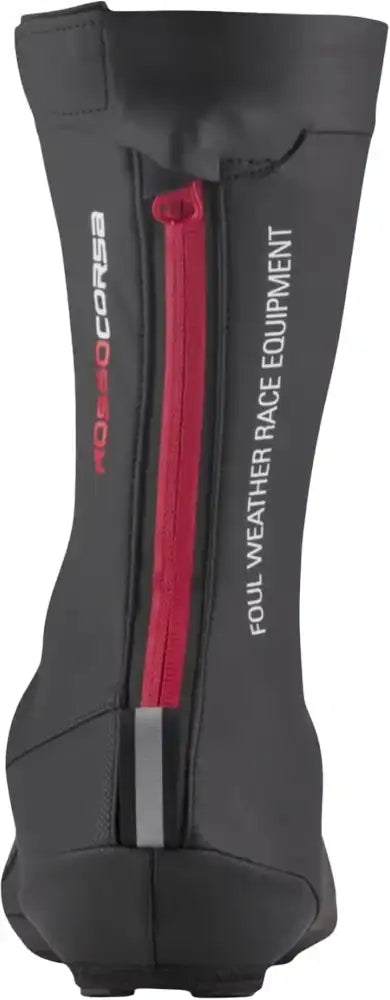 Castelli Pioggia 4 shoecovers in black, waterproof cycling shoe covers with reflective details for weather protection.