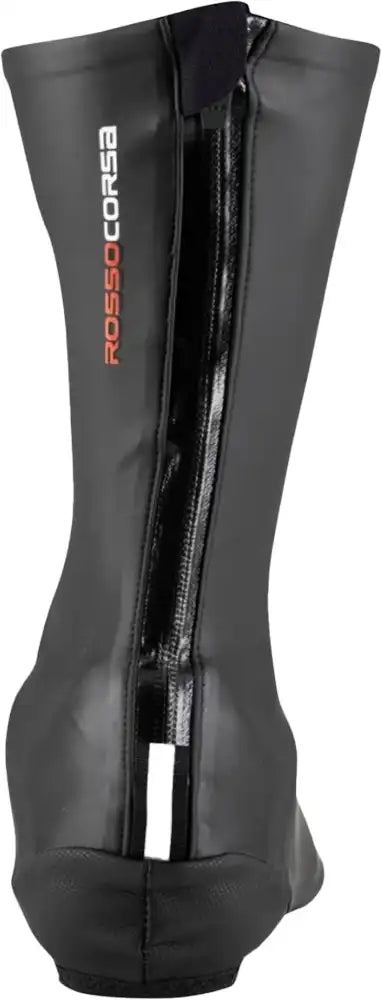 Castelli Aero Race Shoecovers in black, designed for cycling, showing sleek aerodynamic coverage for performance riding.