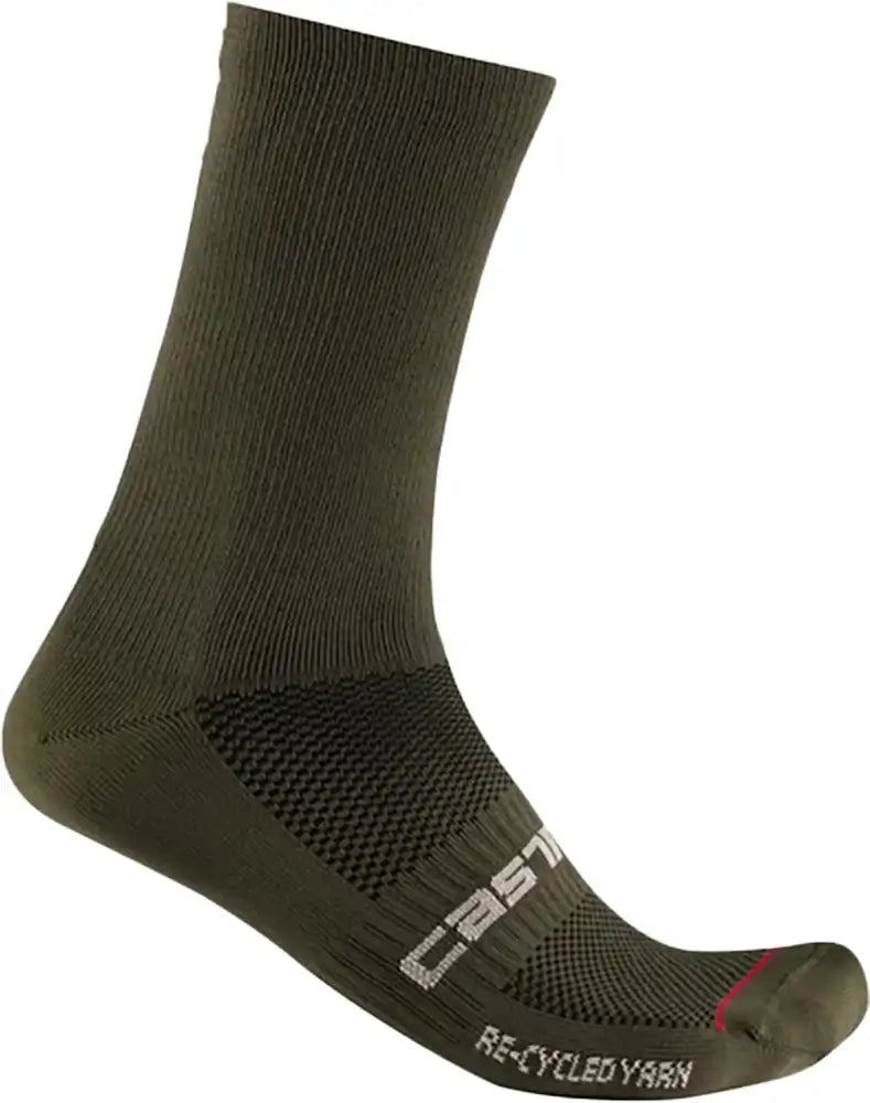 Castelli Re-Cycle 18 men's thermal winter socks in black, made for warmth and comfort during cold weather.