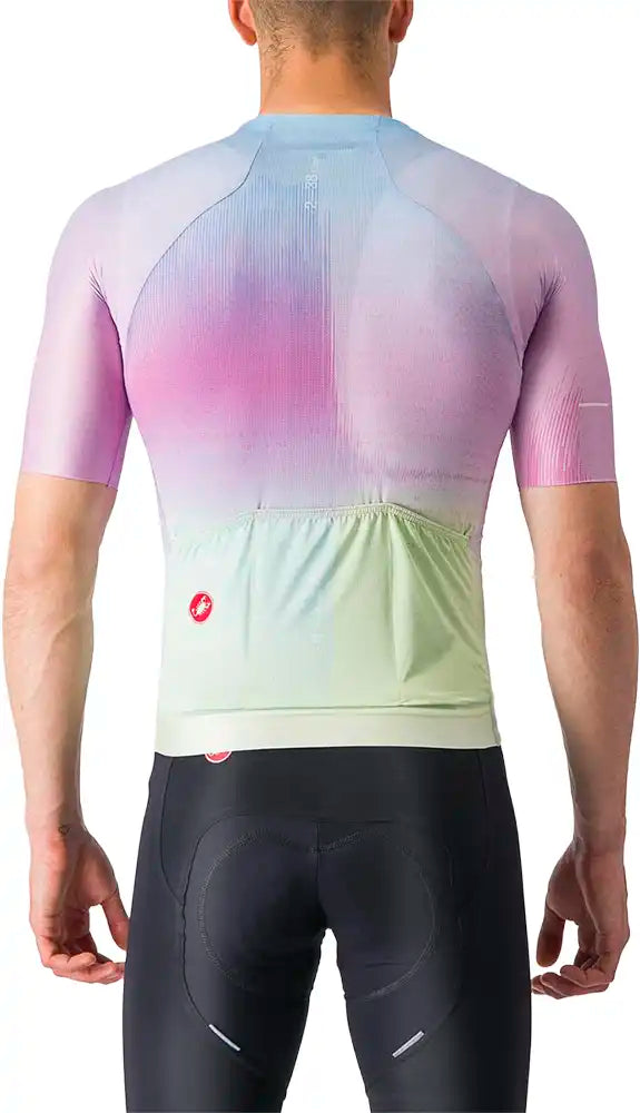 Castelli R-A/D SS men's cycling jersey in lightweight fabric, featuring a sleek design with logo details and breathable material.