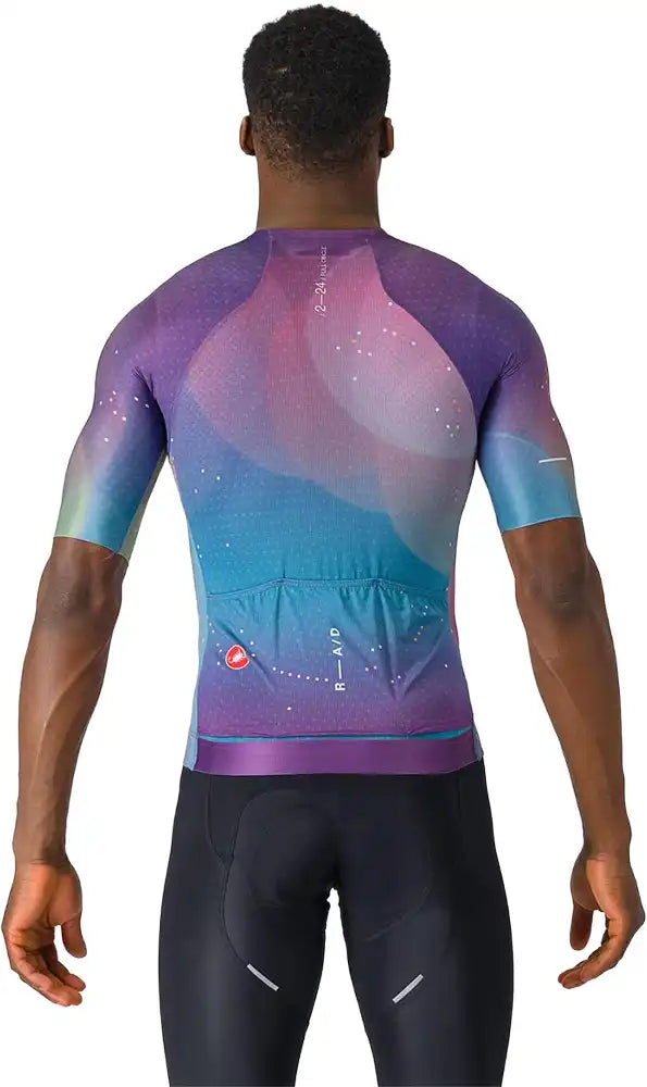 Castelli R-A/D SS men's cycling jersey in black with short sleeves and front zipper, designed for performance and comfort.