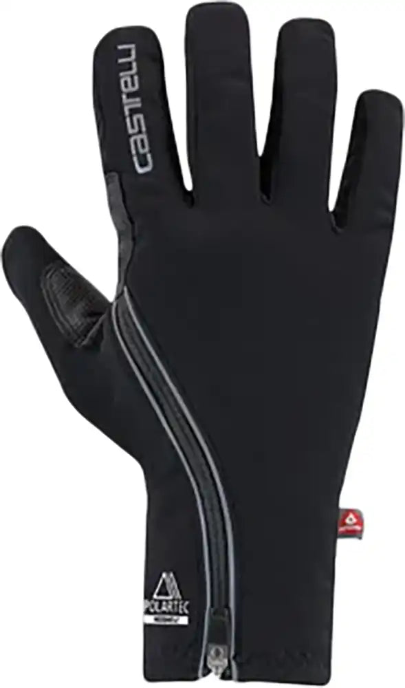 Castelli Espresso 2 men's winter gloves in black, made of warm, insulated clothing material with textured grip palms.