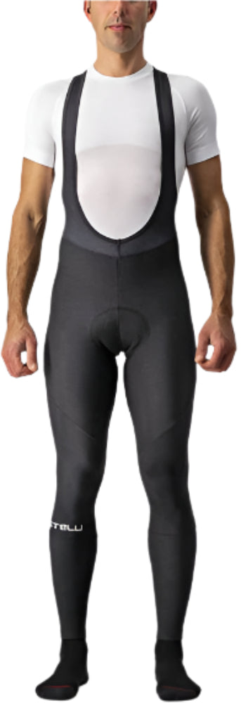 Castelli Entrata men's bib tights for cycling, featuring padded chamois and moisture-wicking fabric for comfort and performance.
