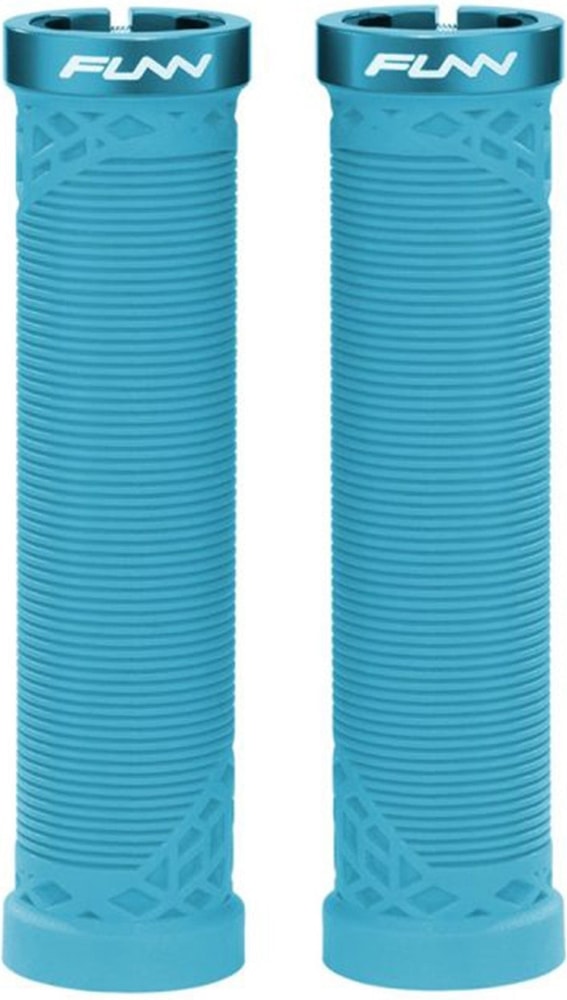 FUNN Hilt Lock-On MTB grips in black with ergonomic design, featuring secure locking mechanism for mountain biking handlebars.