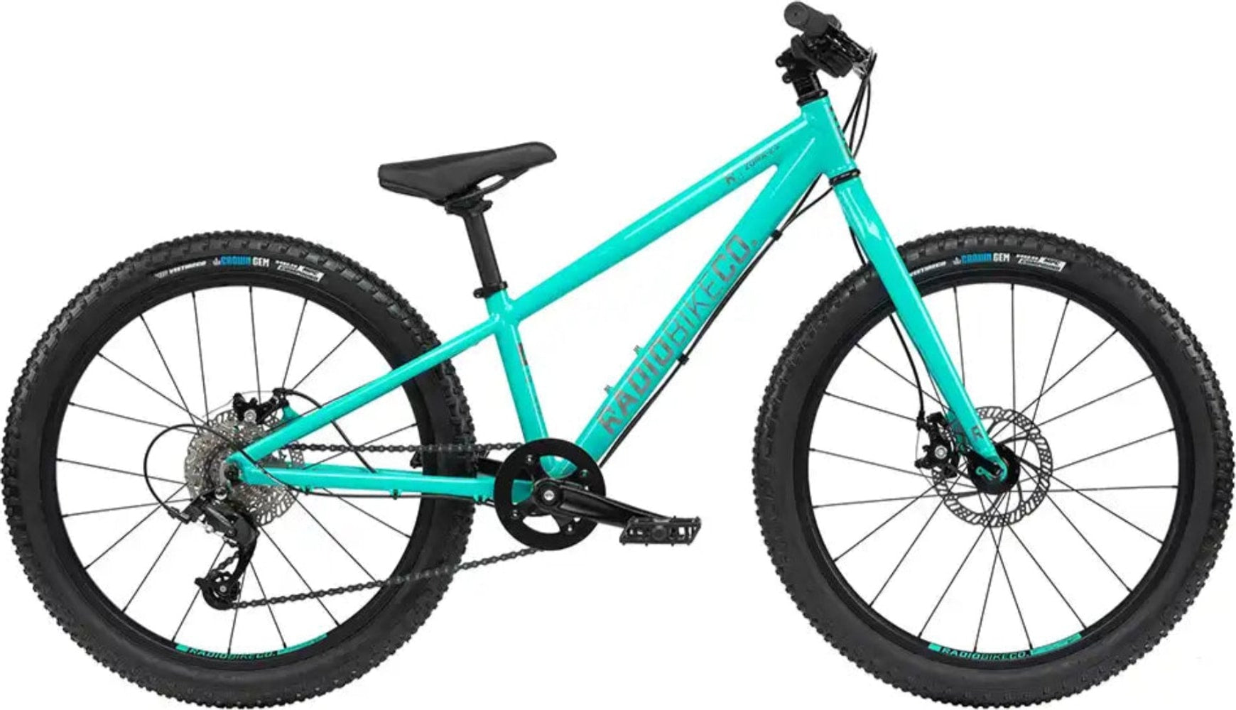 Kids' Radio Zuma 24 bike with sturdy frame, colorful design, and adjustable seat for young riders.