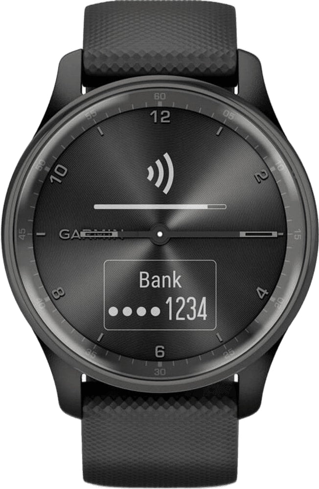 Garmin Vivomove Trend watch accessory showing a stylish hybrid smartwatch with a sleek design and digital display.