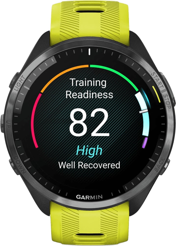 Garmin Forerunner 965 GPS watch accessory showing detailed design and features in a close-up shot.