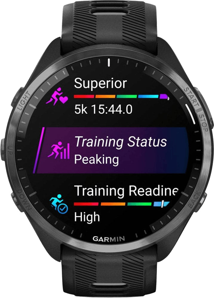 Garmin Forerunner 965 GPS watch accessory with sleek design, featuring a digital display and sporty style for fitness tracking.