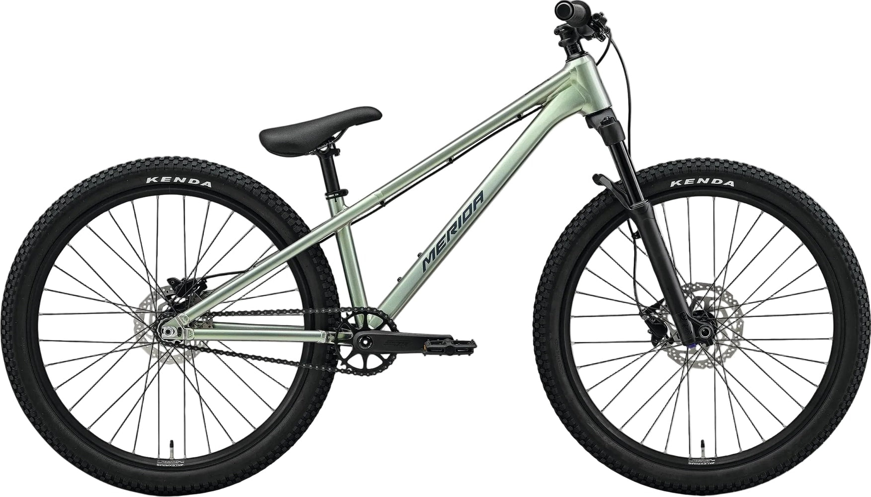 Merida Dirt Jump Bike 2027 Dirt 500 with lightweight frame, knobby tires, and front suspension for off-road riding.