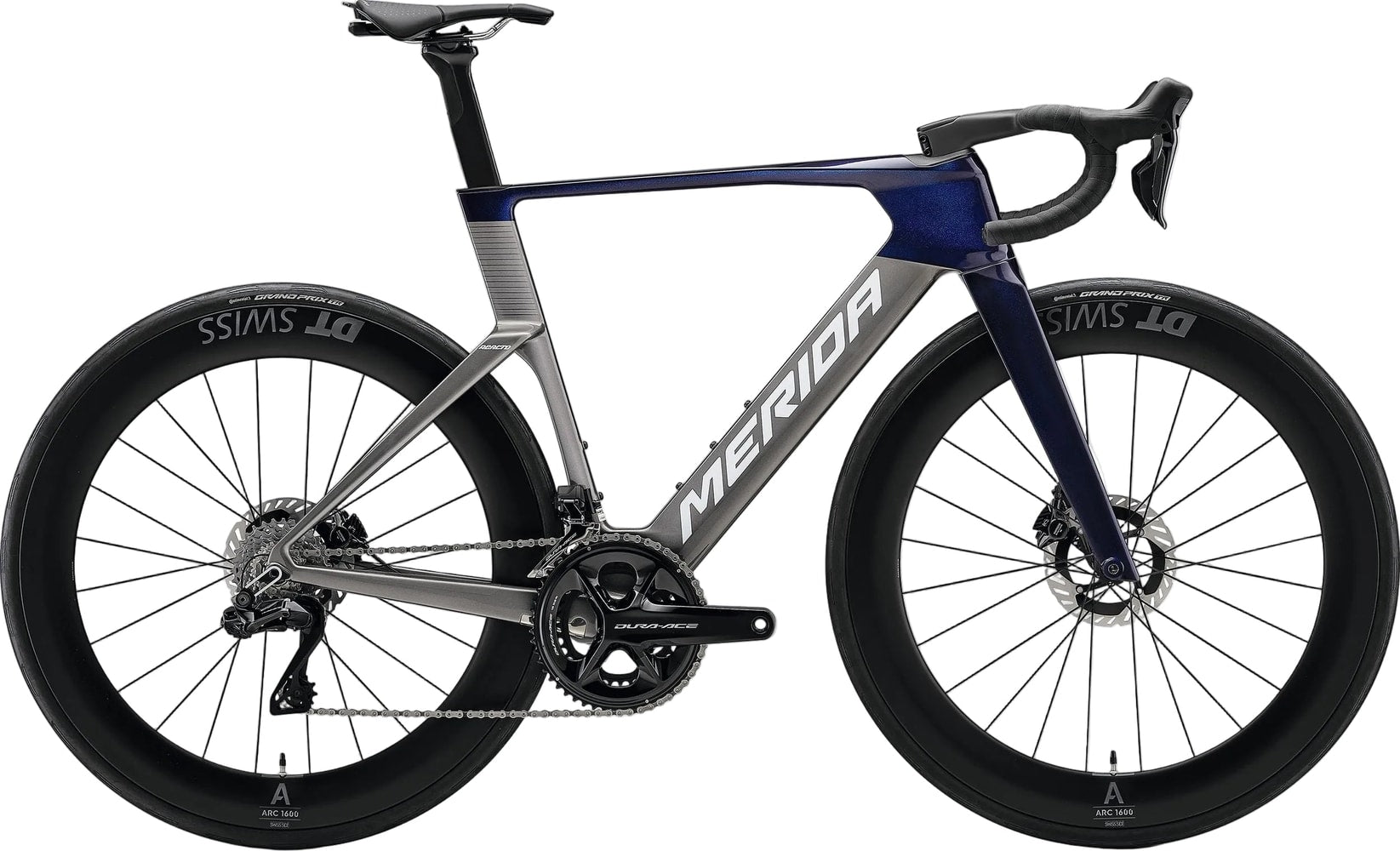 Merida Reacto Pro road bike with sleek frame and drop handlebars, designed for high-performance cycling.