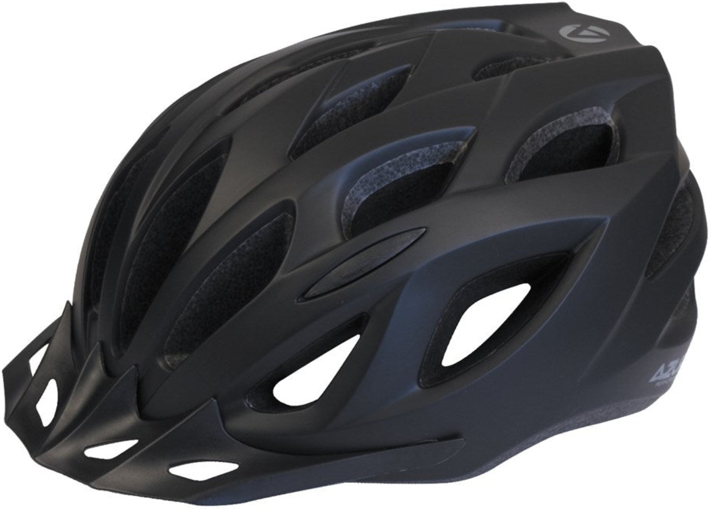 Black Azur L61 MTB helmet with adjustable straps and ventilation openings, designed for mountain biking safety and comfort.
