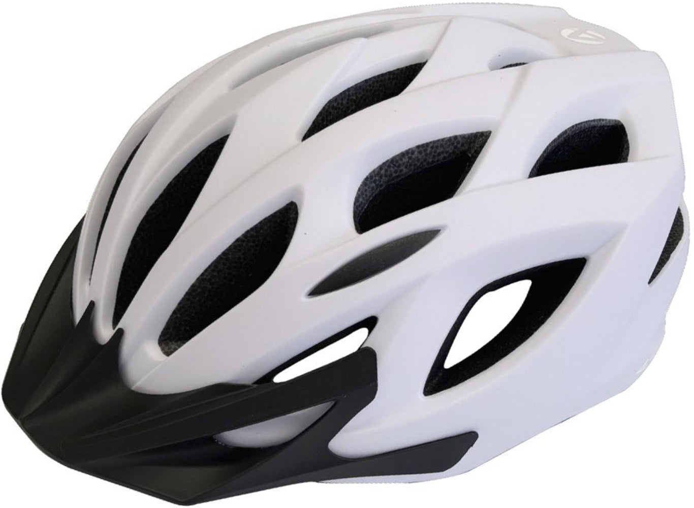 Azur L61 MTB helmet in white with black accents, featuring ventilation and adjustable straps for mountain biking safety.
