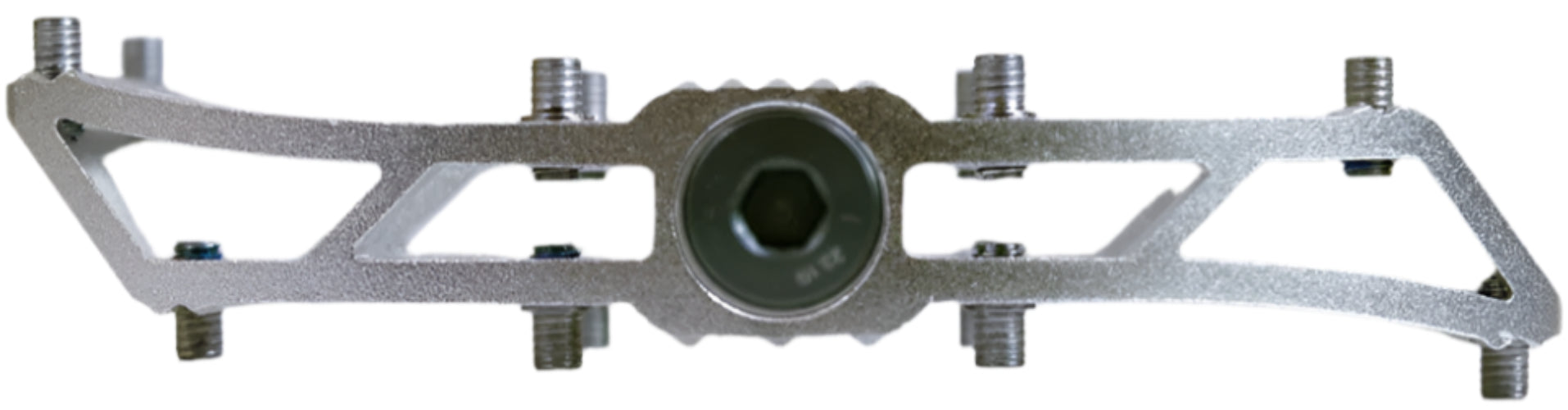 Azur Flatback MTB platform pedals, durable bike parts with metal pins, designed for mountain biking and off-road cycling.