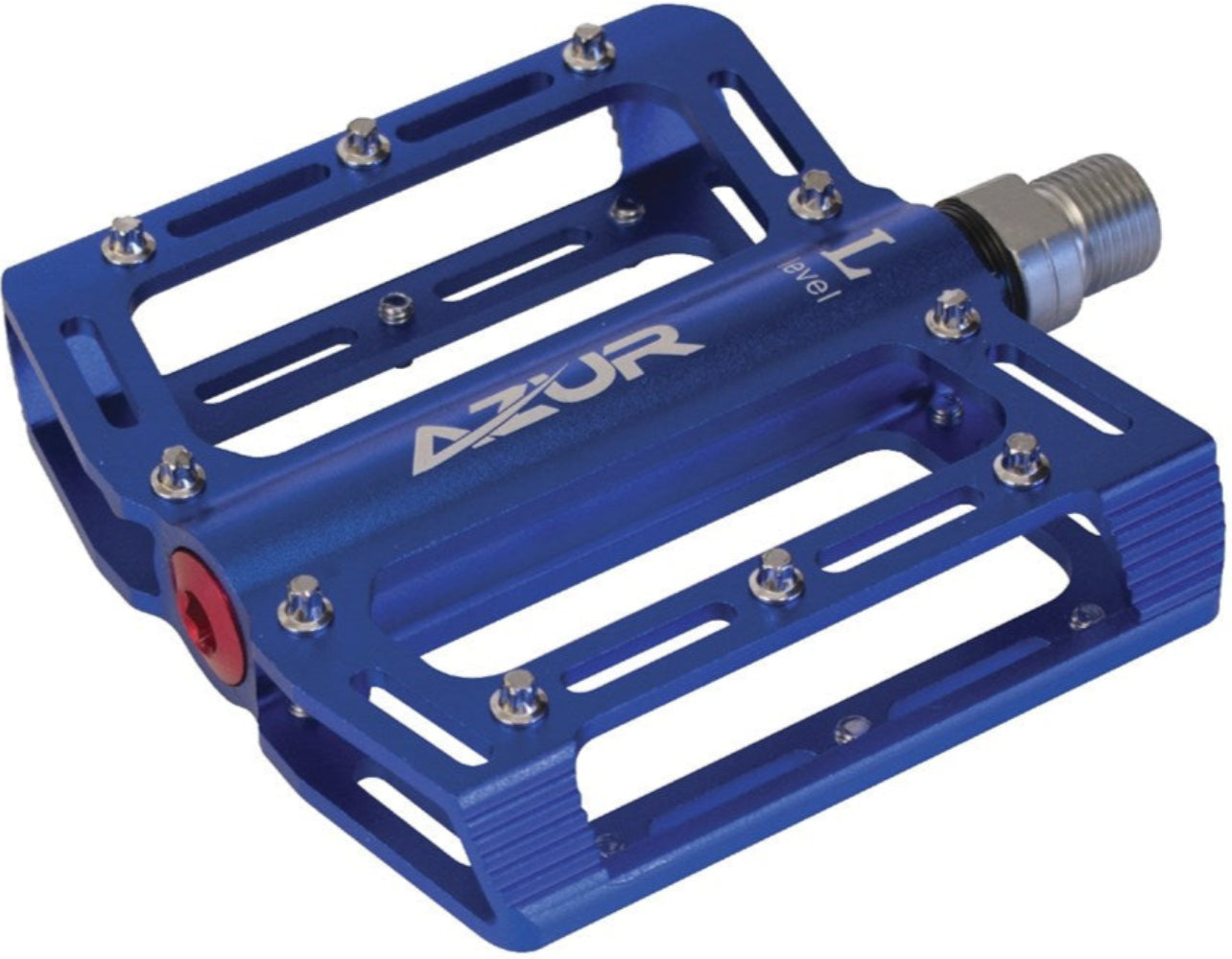 Azur Stout MTB platform pedals, durable black cycling accessories with textured grip for mountain biking.
