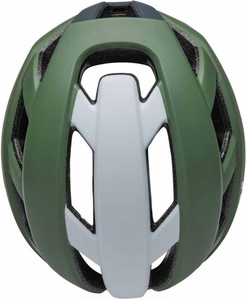 Bell Falcon XR MIPS road helmet with aerodynamic design and adjustable straps, shown from a front angle.