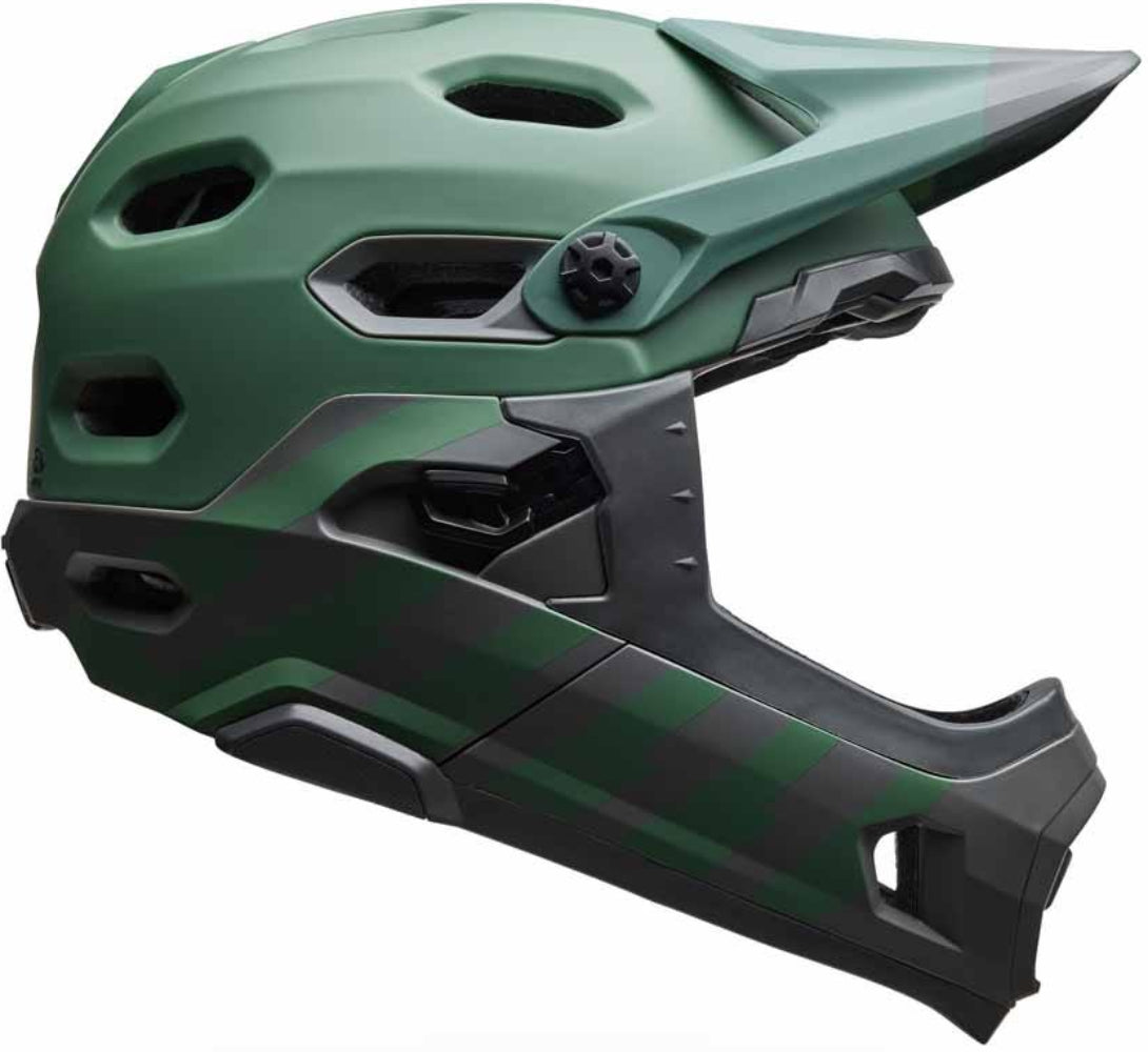 Bell Super DH Rumble MIPS full face helmet with spherical design and ventilation for mountain biking safety.