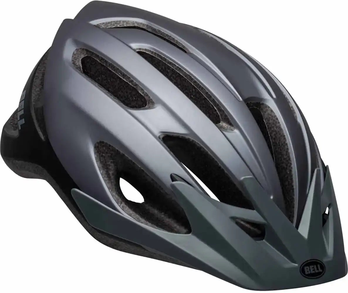 Bell Crest MTB helmet in black with adjustable straps, designed for mountain biking safety and comfort.