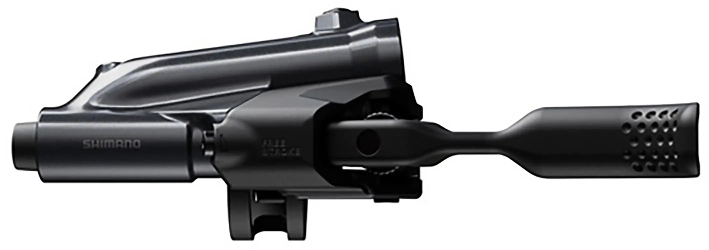 Shimano XT M8200 hydraulic brake lever for mountain bike, shown in black with ergonomic design and textured grip.