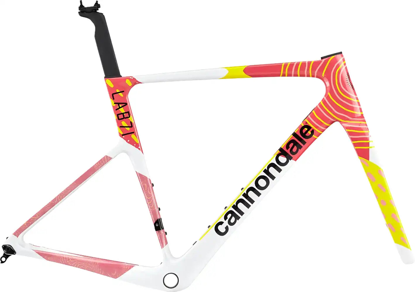 Cannondale SuperSix EVO LAB71 Disc Road Bike frame in carbon, featuring aerodynamic design and lightweight construction.