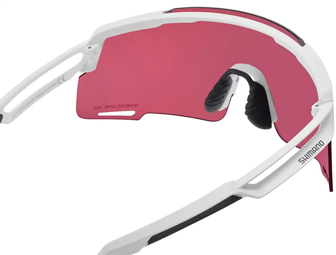 Shimano Equinox glasses accessories in red with sleek design and clear lenses, ideal for outdoor activities and sports.