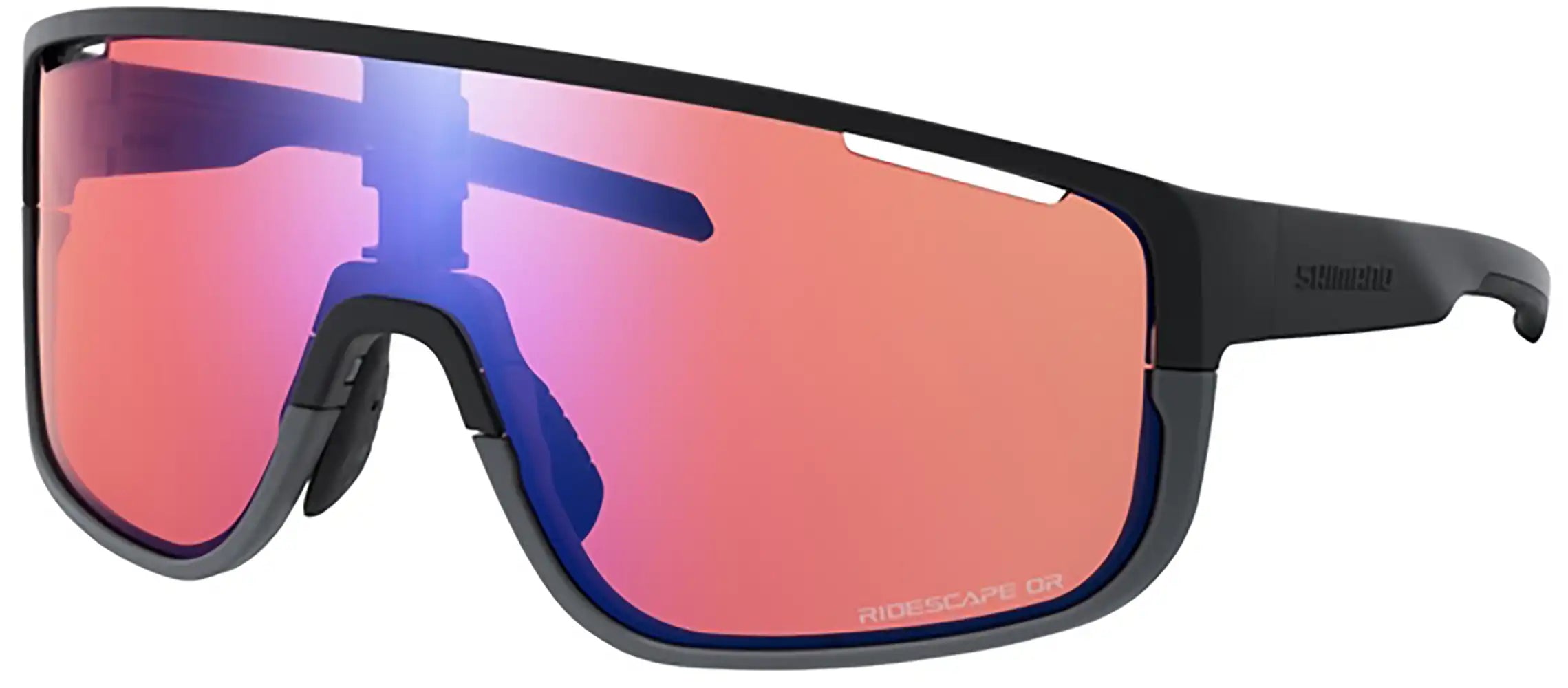 Shimano Pulsar glasses accessory with orange-tinted lenses and sporty frame, designed for outdoor activities and eye protection.