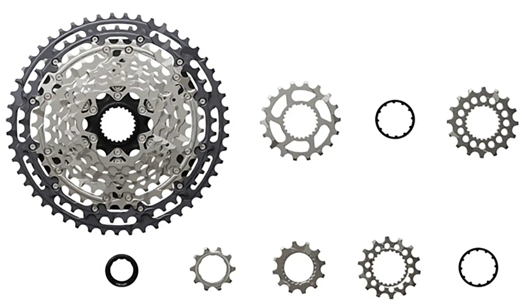 Shimano XT M8200 12-speed cassette with 10-51T gear range, shown on a bike drivetrain part.