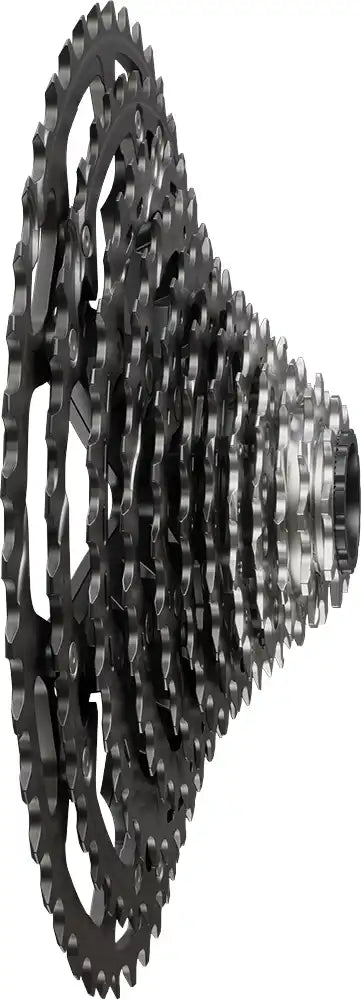 Shimano XTR M9200 12-speed cassette with 9-45T gear range for mountain biking, displayed on a bike drivetrain.