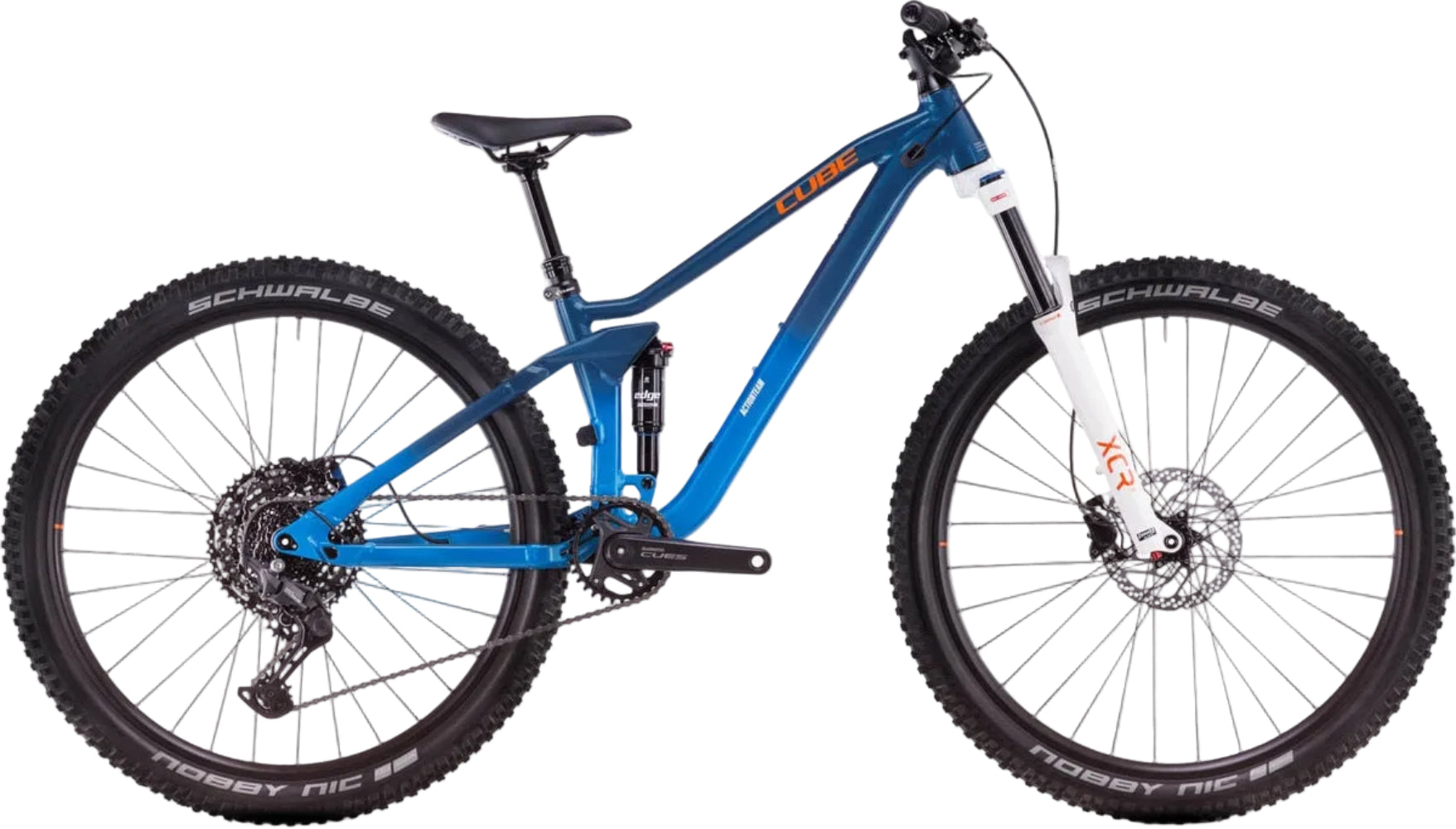 Cube Stereo ONE22 Rookie e-bike with sleek frame and mountain bike design, shown in XS size with modern components.