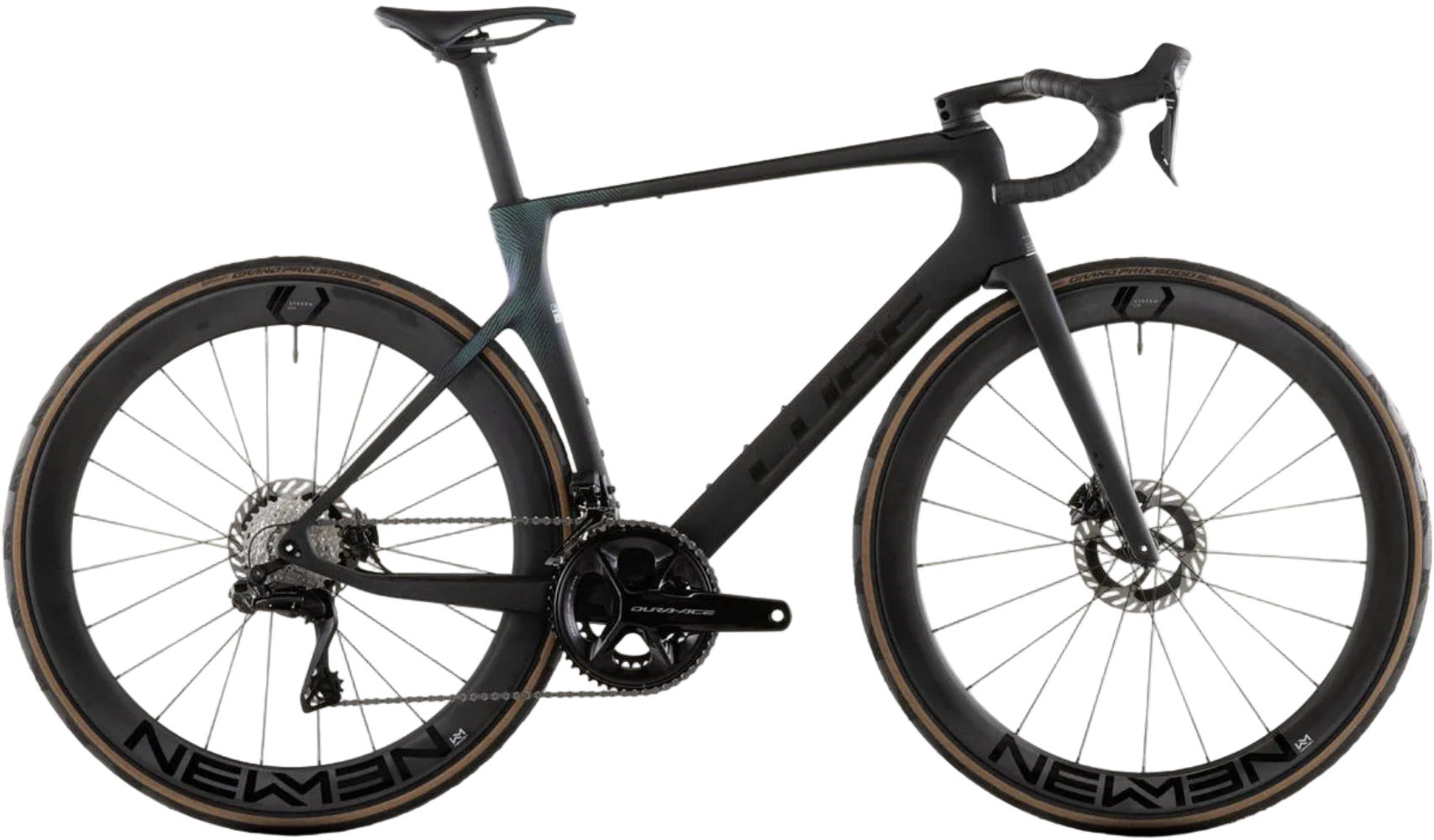 Black Cube Agree C:62 SLT road bike with sleek frame and drop handlebars, designed for high performance cycling.