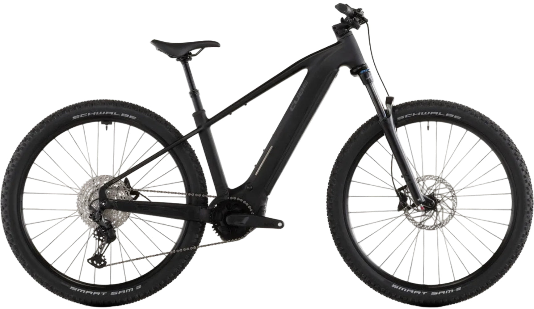 Black Cube Reaction Hybrid Pro 800 e-bike with sleek frame and motor, ready for riding on city streets and trails.