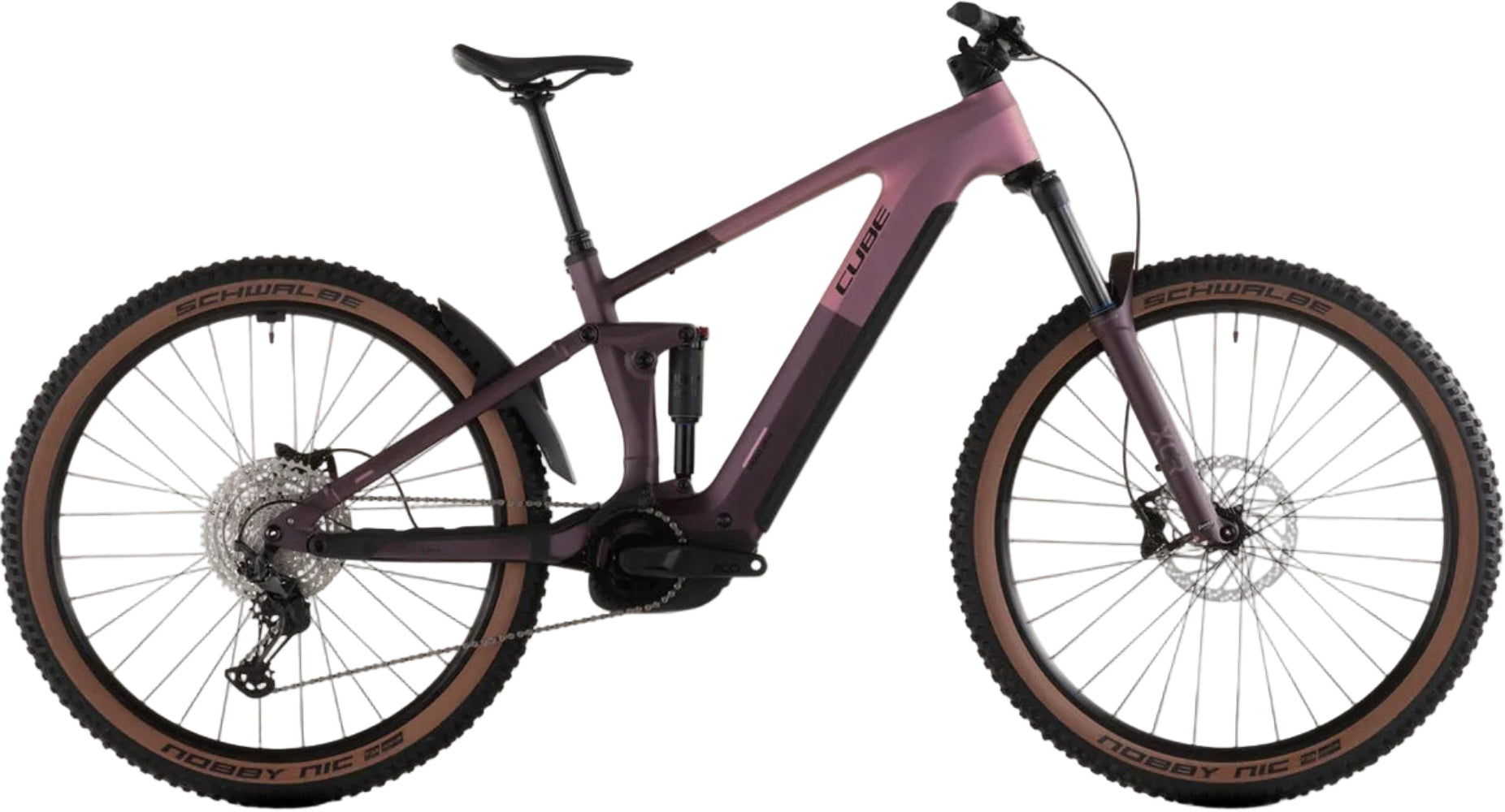 Cube Stereo Hybrid ONE44 Pro 800 e-bike with a sleek frame, black and red accents, and advanced mountain bike features.