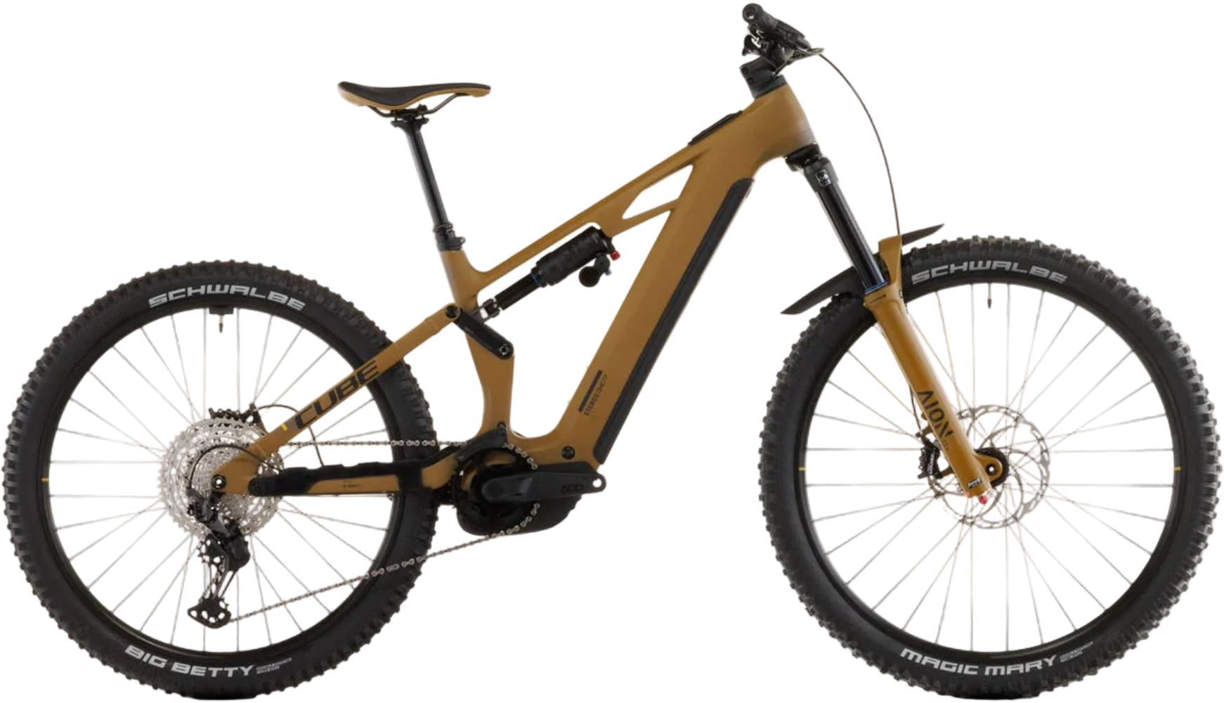 Cube Stereo Hybrid ONE77 HPC Race 800 e-bike in willow green and black, showing the sleek frame and electric motor details.