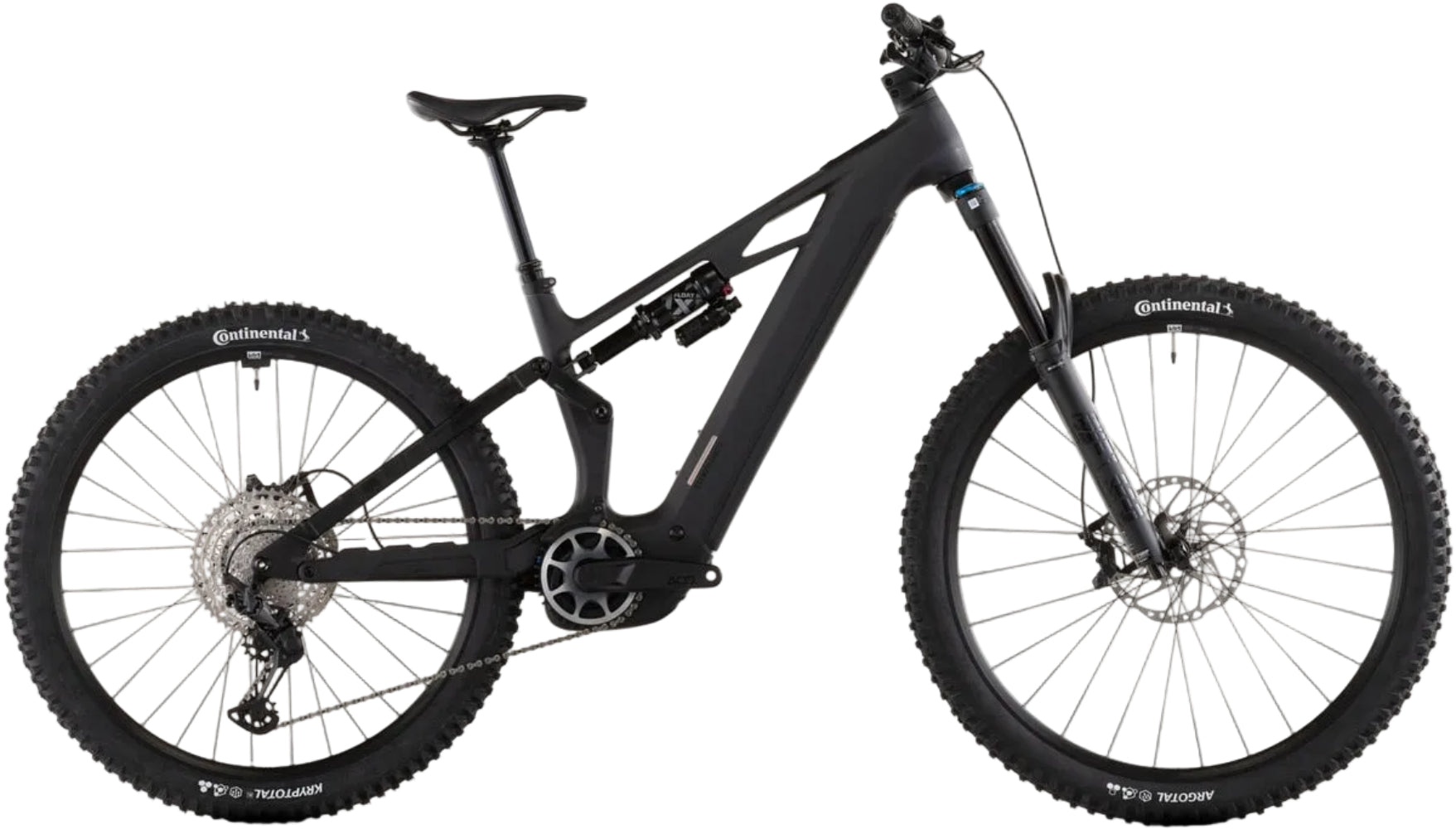 Black Cube Stereo Hybrid ONE77 HPC SLX 800 e-bike with sleek frame and advanced components, ready for versatile riding.