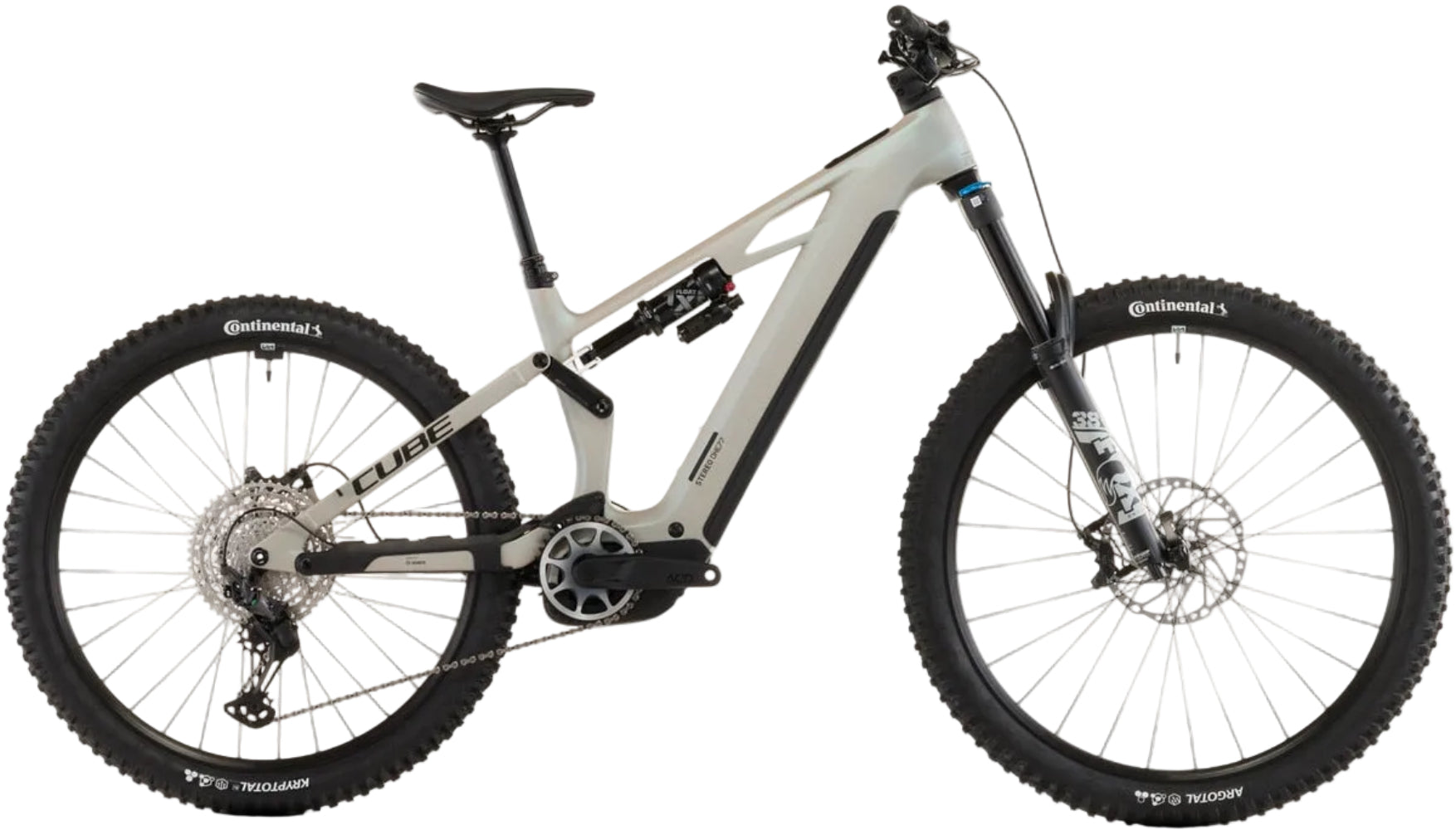 Cube 2026 Stereo Hybrid ONE77 HPC SLX 800 e-bike with black frame and sleek design, ready for riding.