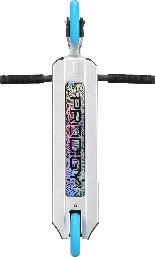 Envy Prodigy X One scooter with black deck and handlebars, ready for riding on smooth pavement.