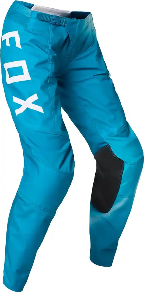 Fox 180 TOXSYK youth girls' moto pants in black with reinforced knee panels and adjustable waistband for motocross riding.
