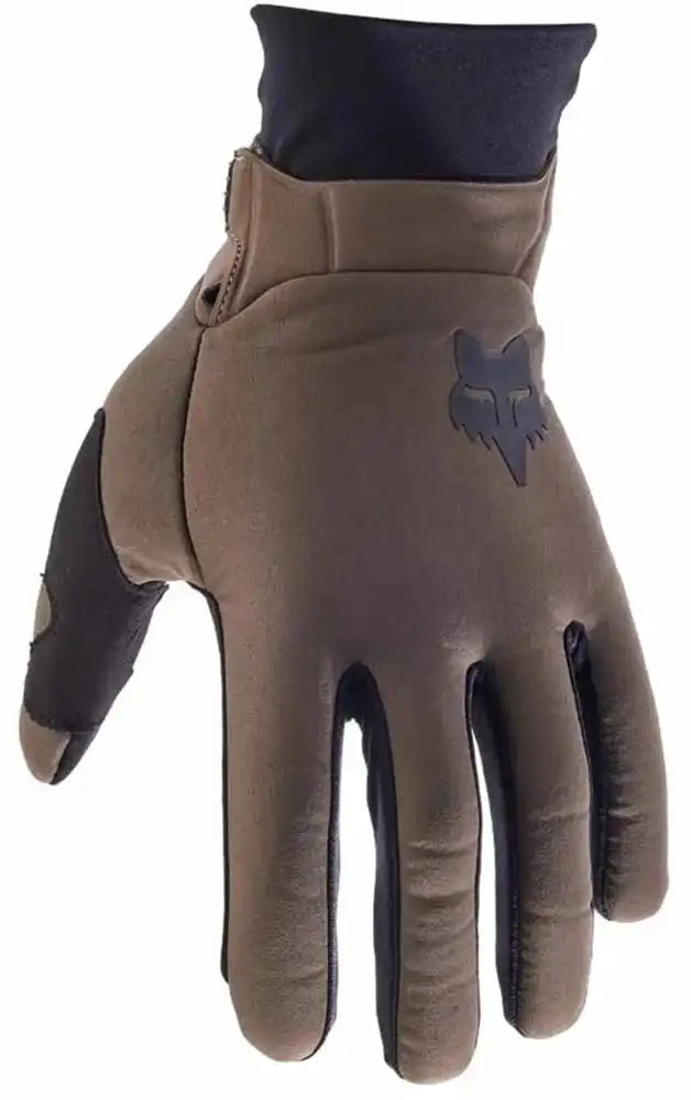 Fox Defend Thermo men's winter gloves, black, insulated cycling gloves with grip and touchscreen compatibility.