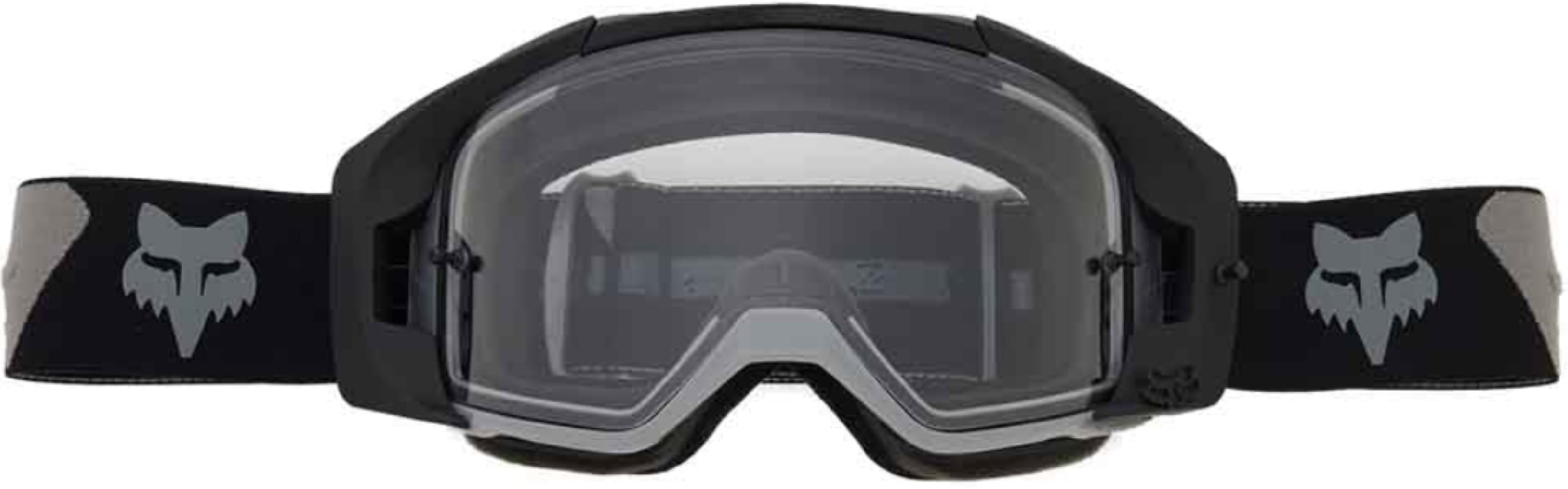 Fox Vue Core goggles for accessories, featuring clear lenses and adjustable straps, designed for comfortable wear.