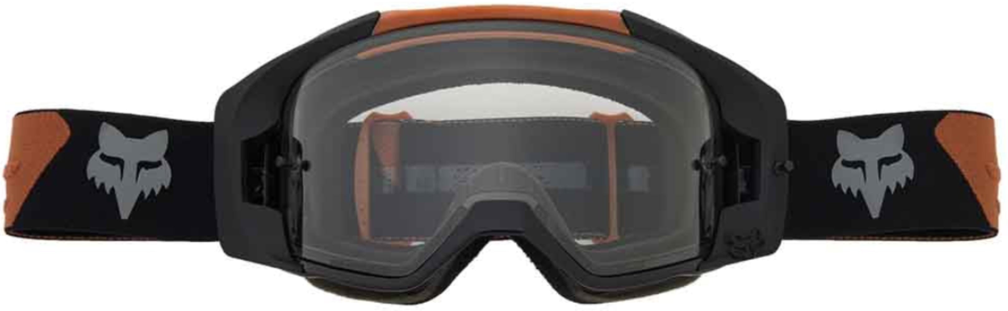 Fox Vue Core goggles, stylish motocross accessories with clear lenses and adjustable straps, designed for rider comfort and protection.