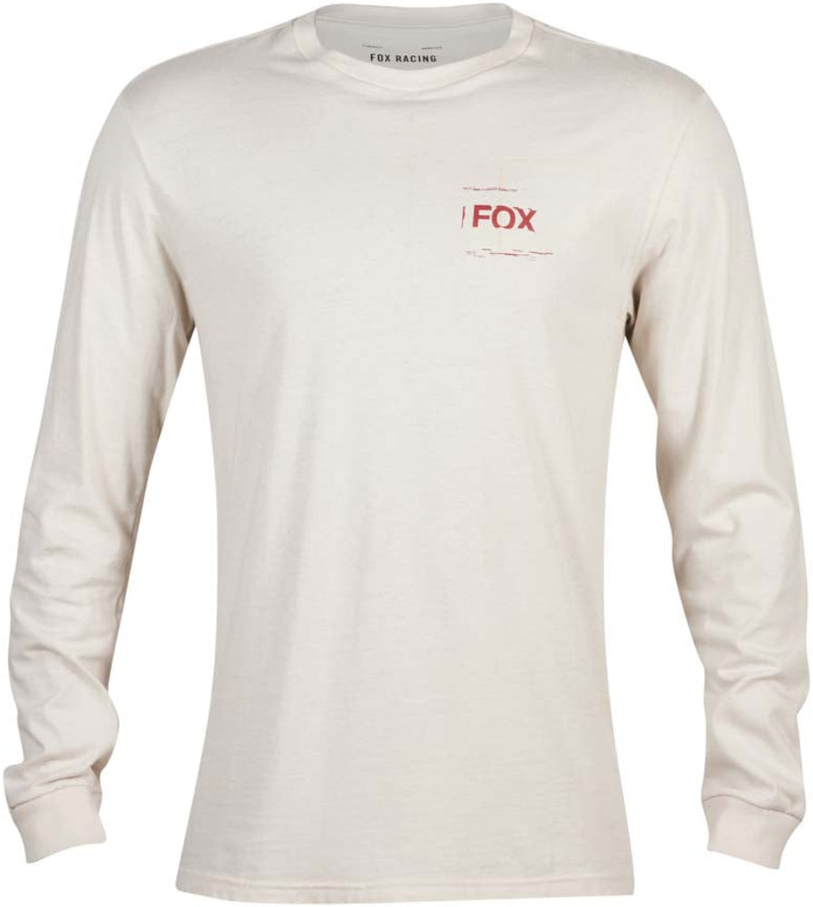 Men's Fox Invent Tomorrow LS premium T-shirt in black with branded logo and stylish design, made from comfortable clothing fabric.