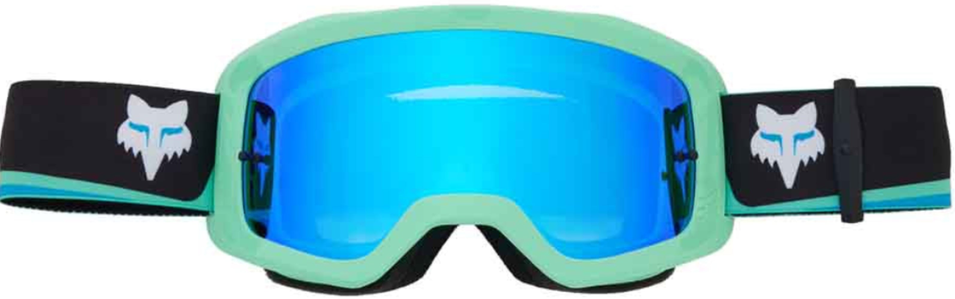 Fox Main Ballast Spark Goggles, motorcycle riding accessories with clear lenses and adjustable straps, designed for eye protection.