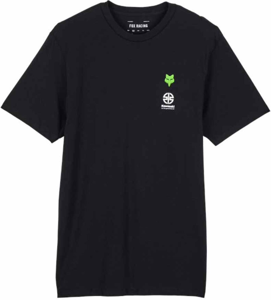 Fox X Kawi II SS Premium men's T-shirt in black with graphic design, casual short-sleeve clothing for men.