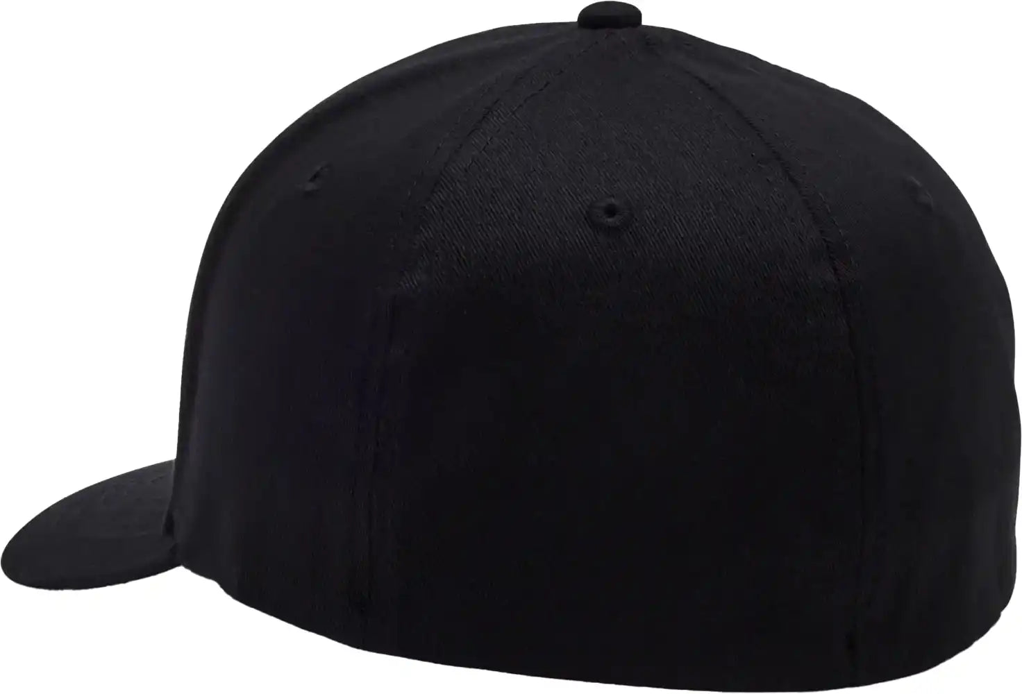 Men's Fox X Kawi Flexfit hat with curved brim and adjustable strap, featuring black and white color design.