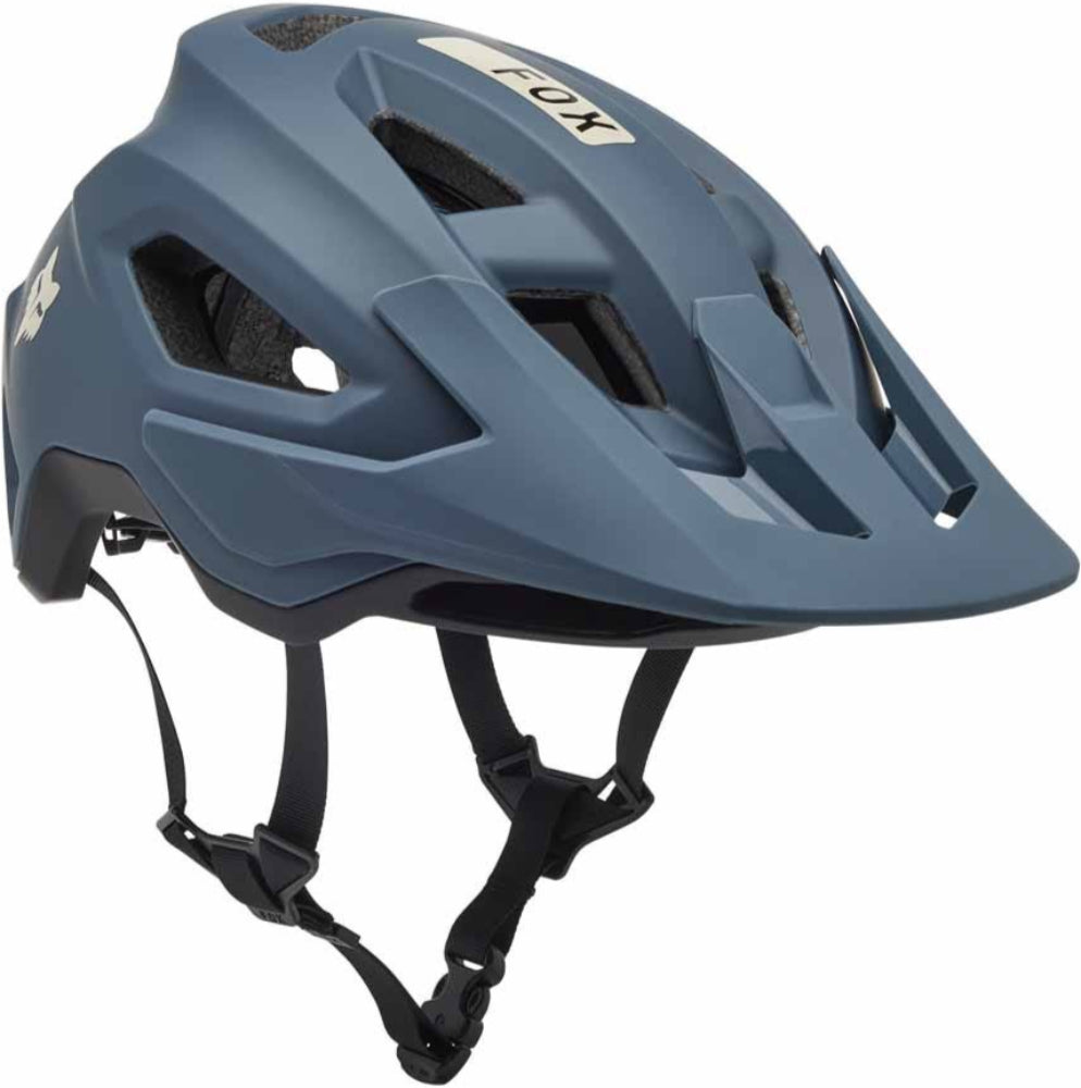 Fox Speedframe MIPS MTB helmet with adjustable straps and ventilation, shown from front view with Fox logo.