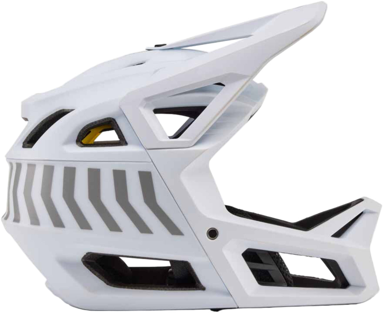Fox Proframe Nace MIPS youth full face helmet with adjustable straps and ventilation for mountain biking safety.