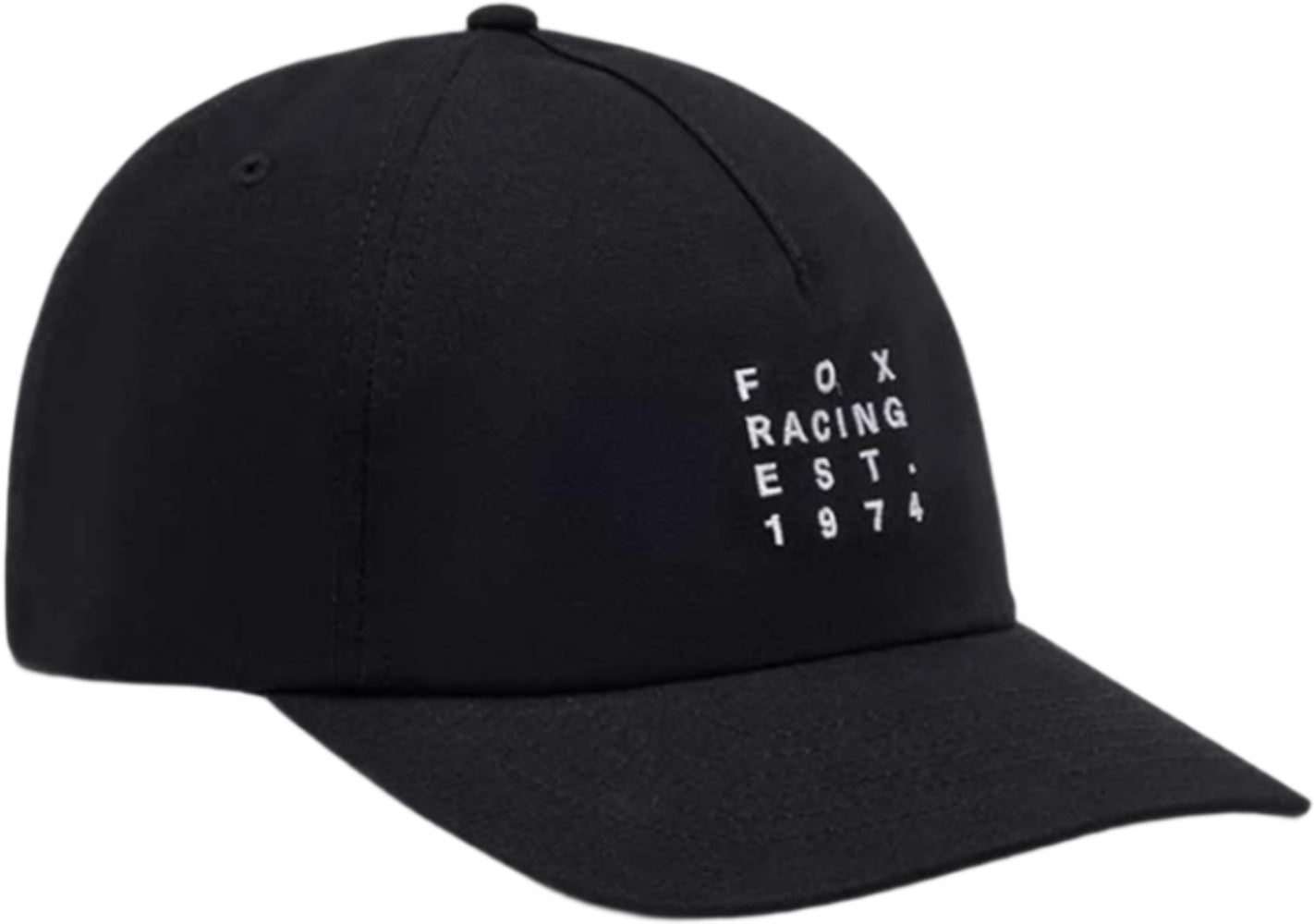 Fox Est.1974 adjustable men's hat, casual clothing accessory with a curved brim and adjustable strap, in classic style.